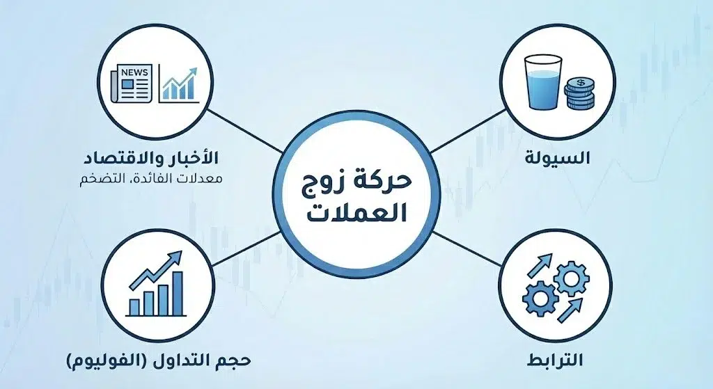 العوامل المؤثرة بحركة أزواج العملات